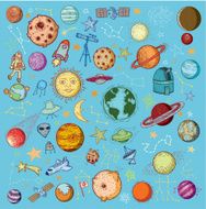 Set of planets icon hand drawn vector illustration N2
