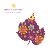 Vector colorful stars leaf silhouette pattern frame