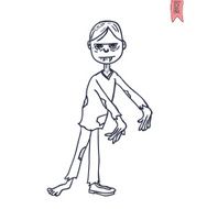zombie cartoon character vector illustration N35