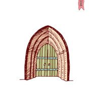 old Door icon illustration vector N18