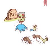 zombie cartoon character vector illustration N47