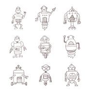 Doodle Robot cartoon vector illustration N48