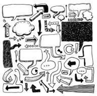 speech bubbles icons doodle set Hand drawn vector illustration N3