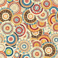 Seamless floral pattern with doodles and cucumbers N2