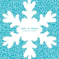Vector abstract underwater plants Christmas snowflake silhouette pattern frame card N2