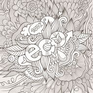 Eco hand lettering and doodles elements background N2