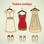 Fashion collection Dresses and shoes