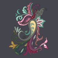Hand-drawn floral paisley Colorful abstract