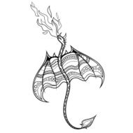 Vector Tribal Decorative Dragon N4
