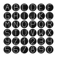 Simple monochrome font Complete abc alphabet set Letters and numbers