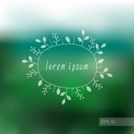 Eco design with blurry background and floral frame N2