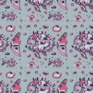 Fishes Seamless pattern N6