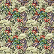 Seamless Floral Pattern (Vector) Hand Drawn Texture N148