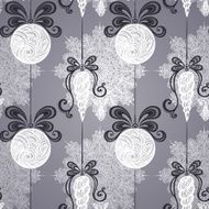 Seamless Ornate Winter Pattern with Christmas Decorations N3