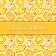 Vector illustration delicious pastries with place for text N10