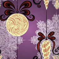 Seamless Ornate Winter Pattern with Christmas Decorations N4