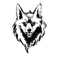 Marker hand-drawn forest animals fox
