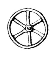 Wheel or Valve vector sketch illustration