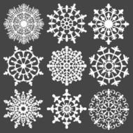 Vector set of silhouette snowflakes for your design