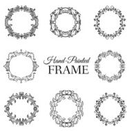 Hand drawn background ornament frame Traditional indian ottoman motifs elements N5
