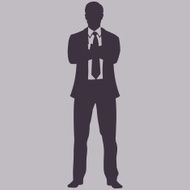 Vector Single Silhouette of Business Man N3