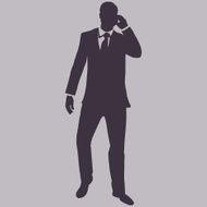 Vector Single Silhouette of Business Man N4