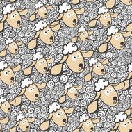 New year Flock of sheep Seamless pattern N2