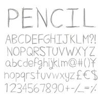 Hand drawn alphabet set Pencil texture