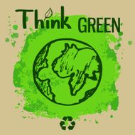 Ecology poster with sketch style Earth