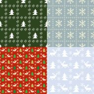 Set of vintage Christmas Seamless Pattern