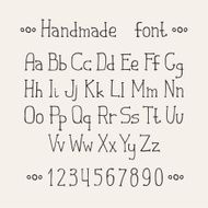 Hand drawn font Complete abc alphabet set Letters and numbers N4