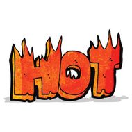 cartoon flaming hot word N3