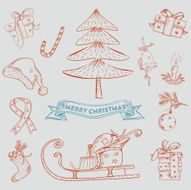 christmas doodle elements