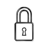 Vector of sketch doodle lock icon N6