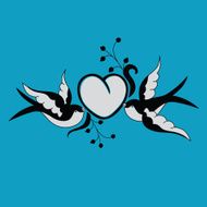 Romantic tatoon art design with swallow