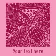 Zentangle card with doodling pattern