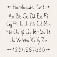 Hand drawn font Complete abc alphabet set Letters and numbers N5