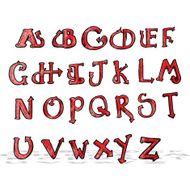 cartoon devil tail alphabet