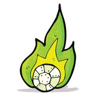 flaming football cartoon N2
