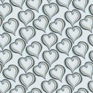 Seamless pattern with Abstract grey Hearts on a blue backgroun