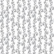 Seamless pattern with floral doodle ornament