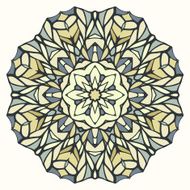 Round kaleidoscopic lace ornamental background N2