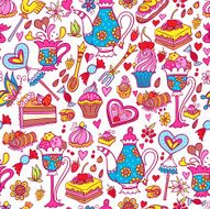 Tea party pattern background N10