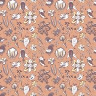 flowers and birds seamless texture pattern N11