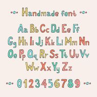 Hand drawn font Alphabet set Vector letters Doodle typographic symbols
