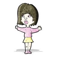 cartoon woman making choice N11