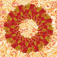 Hand drawn floral garland N9