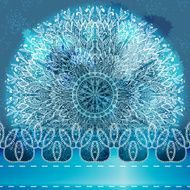 Hand drawn blue ornament N4