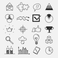 Hand drawn business doodle sketches infographic elements N2