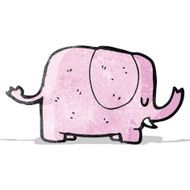cartoon pink elephant N47
